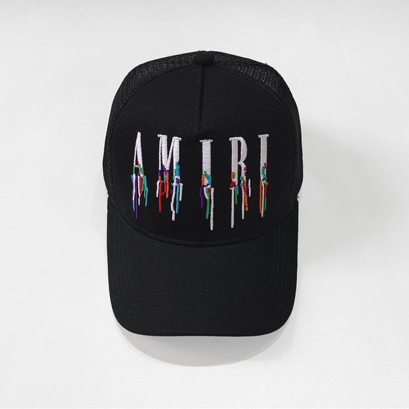 AMIRI Black Trucker Hat with Multicolor Logo - Picture 1 of 7